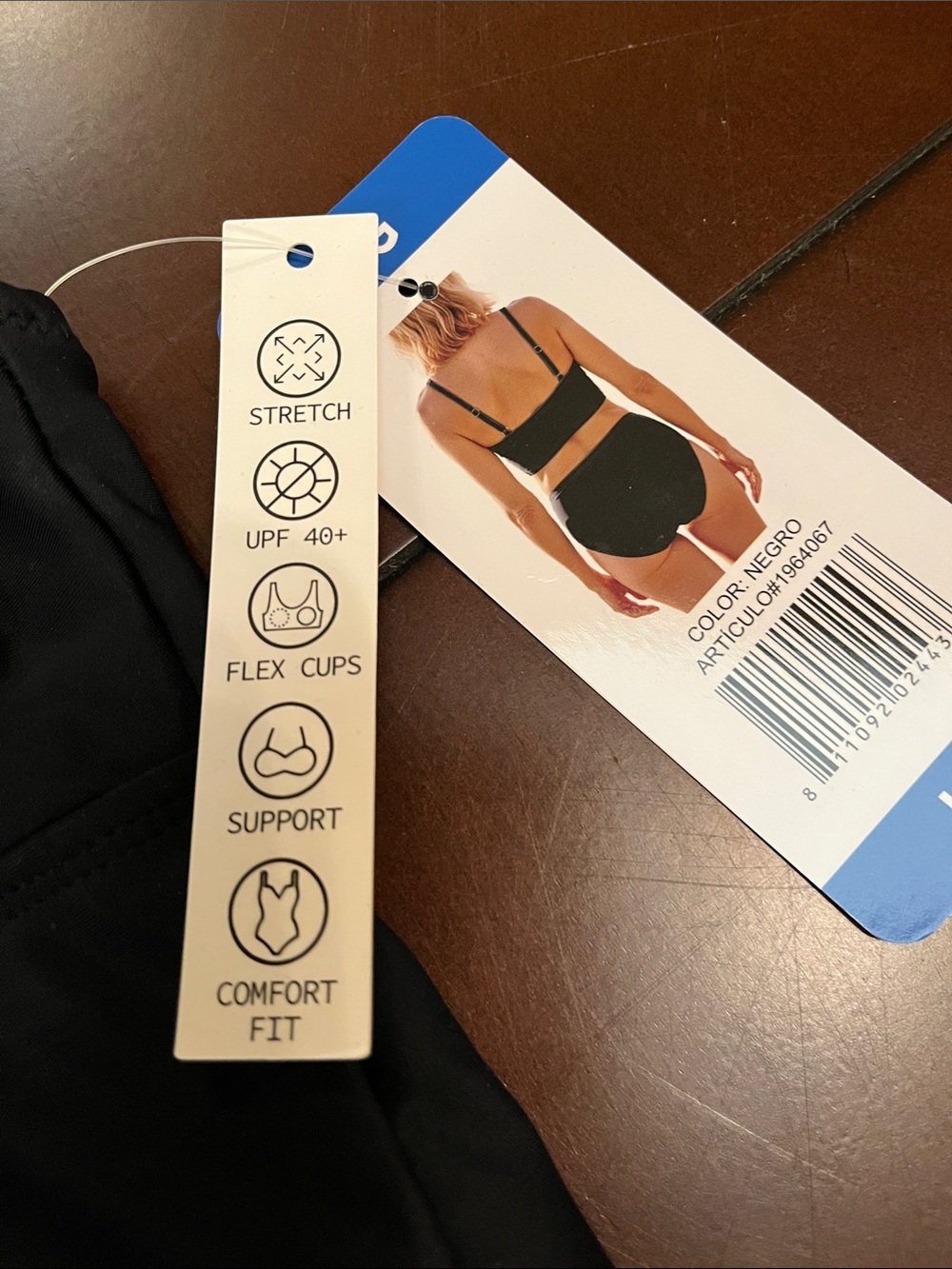 Tahari Black Two-Piece Tie-Front tankini Set - Picture 3 of 8